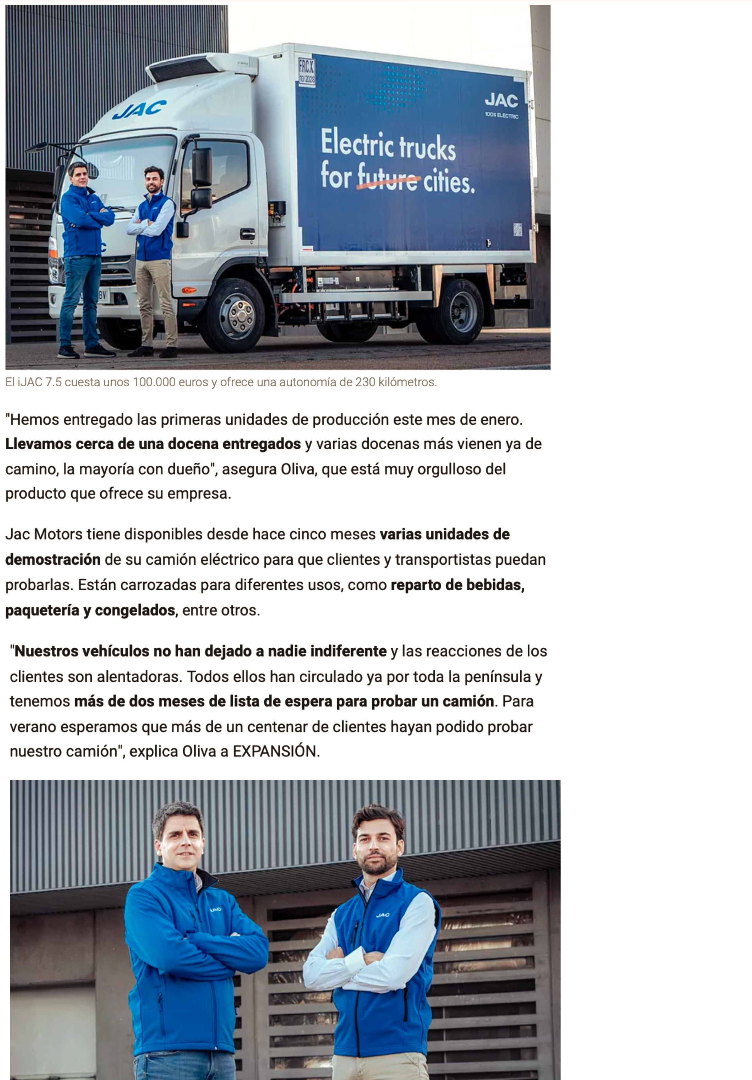 El gigante chino JAC Motors aterriza en España, junto a Expansión