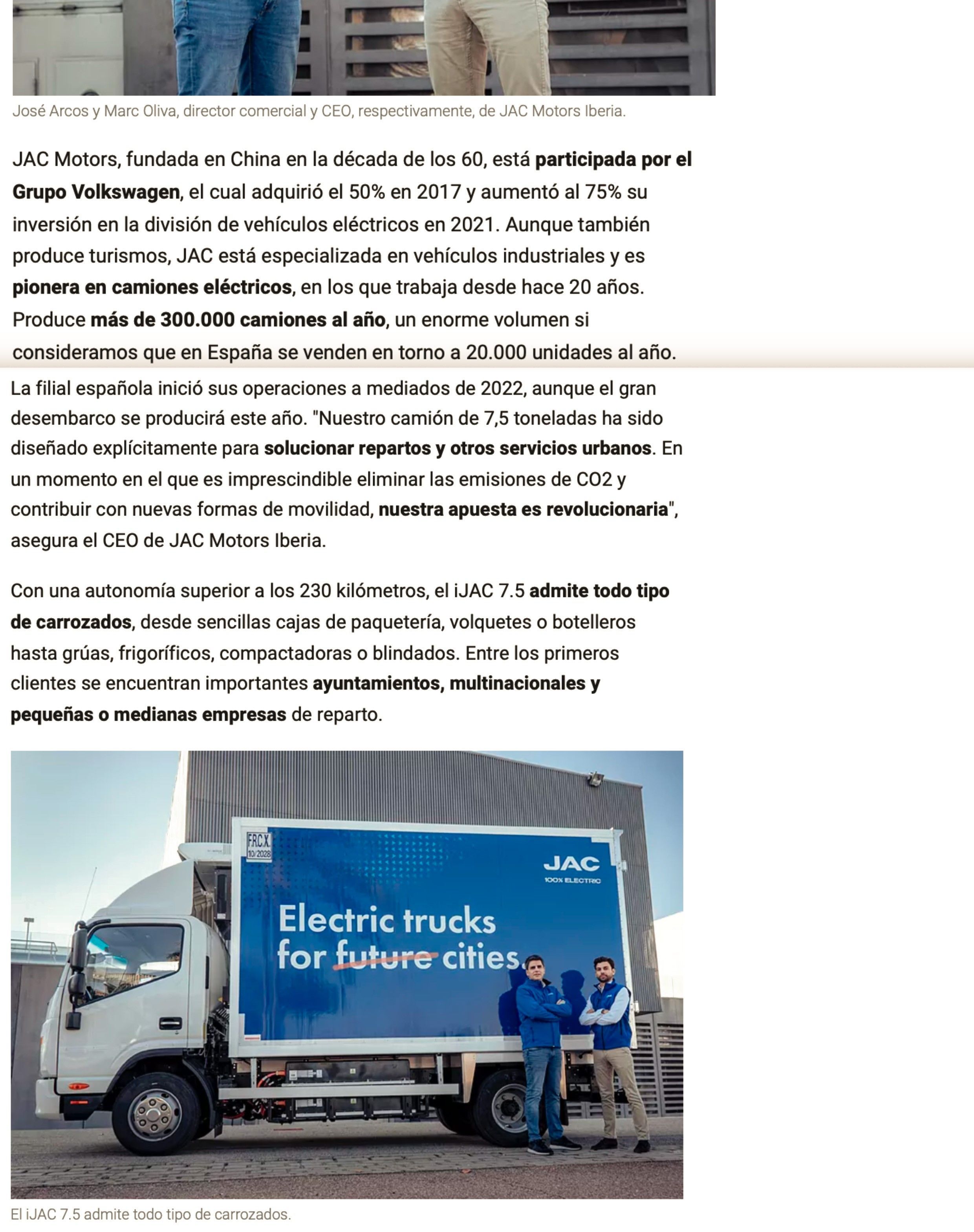 El gigante chino JAC Motors aterriza en España, junto a Expansión